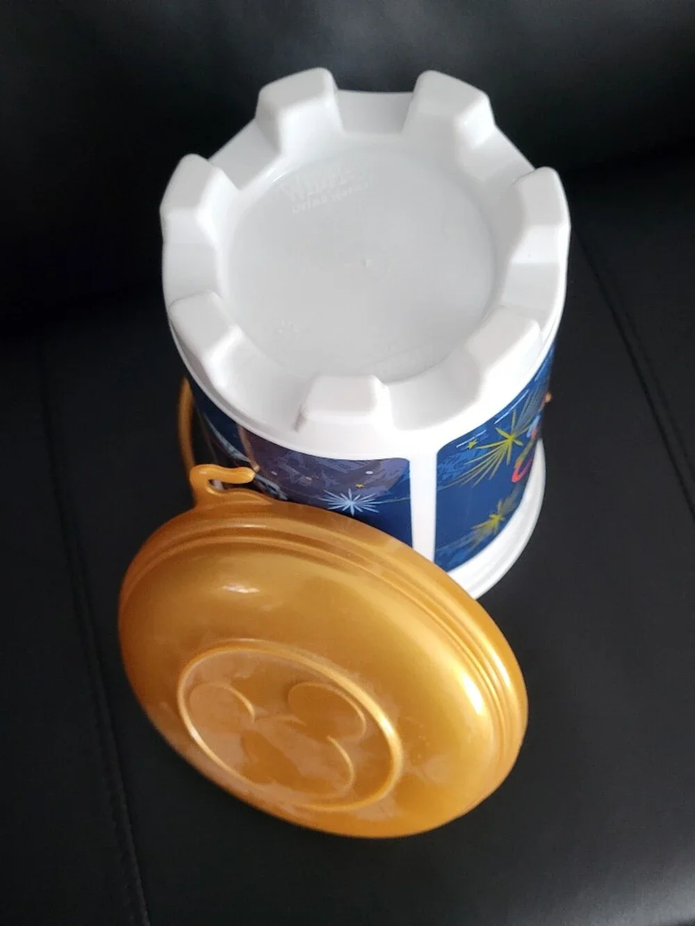 Disney Parks Magic Key Party Popcorn Bucket Collectible, Blue, Gold & White